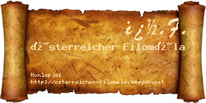 Österreicher Filoméla névjegykártya